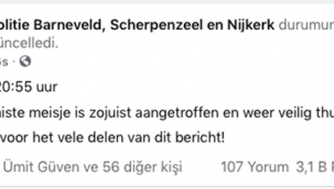 Hollanda'da kayıplara karışan 11 yaşındaki Nisanur Yar'dan sevindirici haber