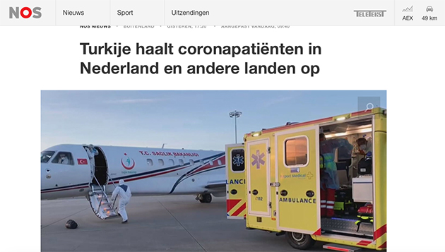 Hollanda'da kamu televizyonu NOS'in hastaların Türkiye'ye getirilmesine bakış açısı şaşırttı