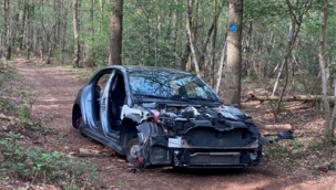 Çalıntı Mercedes,  yağmaladıktan sonra ormana terk edildi
