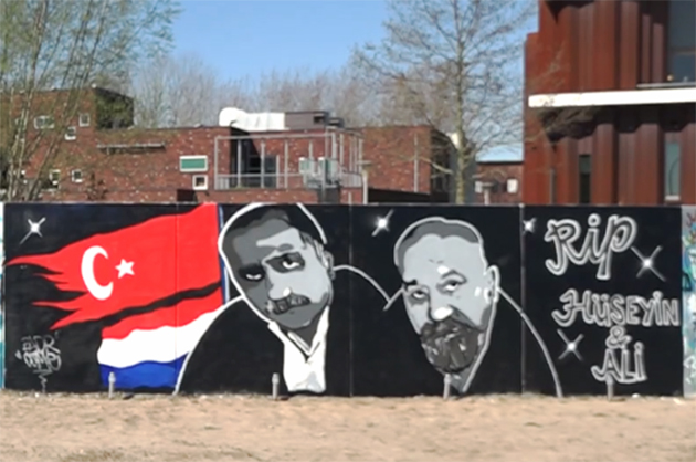 Hollanda'da silahlı saldırıda hayatlarını kaybeden Torunlar kardeşlerin portreleri grafiti duvarına çizildi