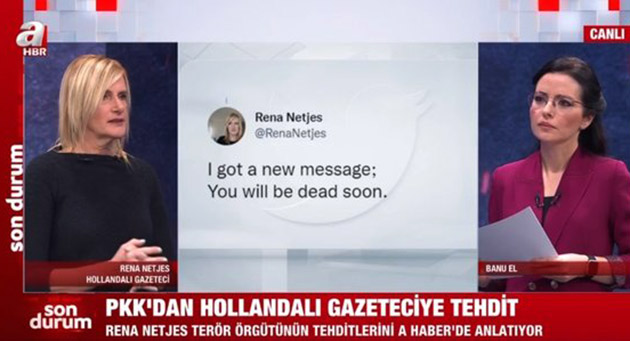 PKK-YPG'den ölüm tehditleri alan Hollandalı gazeteci Rena Netjes: Avrupa, PKK-YPG'nin gerçek yüzünü bilmiyor!