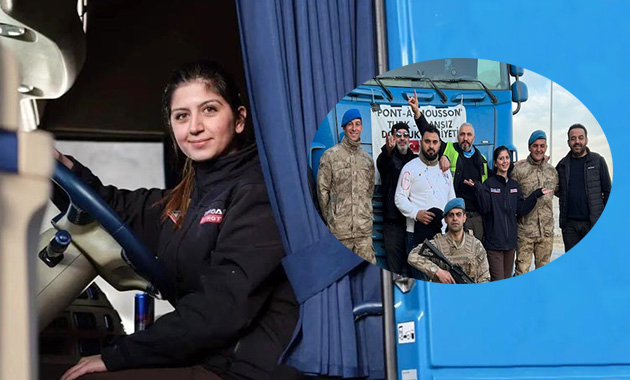 Fransa'da yaşayan 24 yaşındaki Türk kadını, depremzedeler için topladığı yardımları, şoförlüğünü yaptığı kendi TIR'ıyla Türkiye'ye götürdü