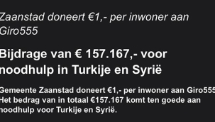 Hollanda'da Zaanstad belediyesiden depremzedelere 157 bin 167 euro