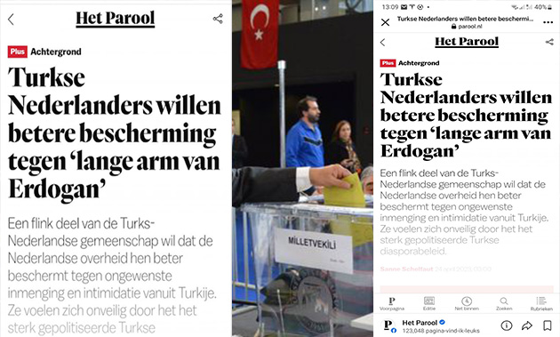 Hollanda'da yapılan bir araştırmaya göre: "Hollandalı Türkler, Erdoğan'ın uzun kolu nedeniyle kendini güvende hissetmiyor"