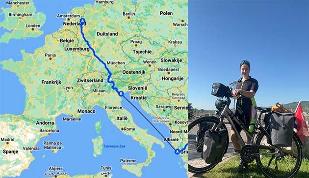Depremzedeler için pedal çevirmeye başladığı yolculukta yalnız kaldı