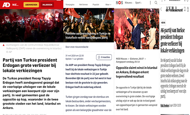 Hollanda basınında yerel seçimler: 'Erdoğan'ın partisinin tarihi kaybından sonra Türkiye siyasetinde heyelan" Ekrem İmamoğlu için ulusal bir kader şekilleniyor'