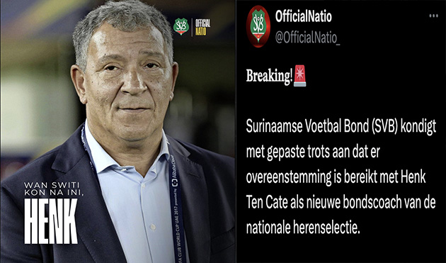 Surinam, tarihi Dünya Kupası hedefi için Henk ten Cate'yi göreve getirdi