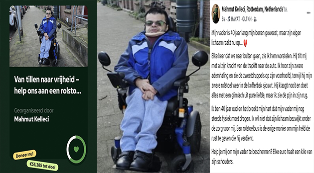 Hollanda'da Tekerlekli Sandalyeye Bağlı Yaşayan Mahmut Kelleci'den Maddi Destek Çağrısı: 56 Bin Euro'ya İhtiyacı Var