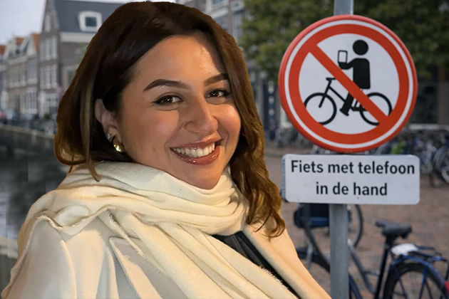 Hollanda'da Türk Kızı Kübra Kara, Bisikleti Olmadığı Halde Bisiklette Telefon Kullanma Cezası Yedi