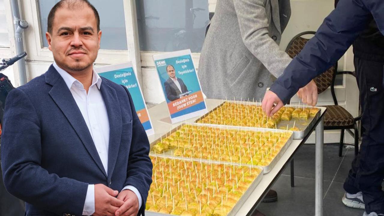 Hollanda’da Yerel Seçimlerde Başarı Elde Eden Türk Kökenli Adaylardan Seçmenlere Baklava İle Teşekkür