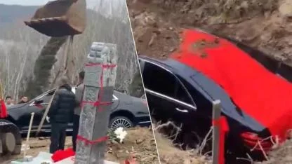 Çin’de Şaşkına Çeviren Cenaze Töreni: 140 Bin Euroluk Mercedes’iyle Toprağa Verildi