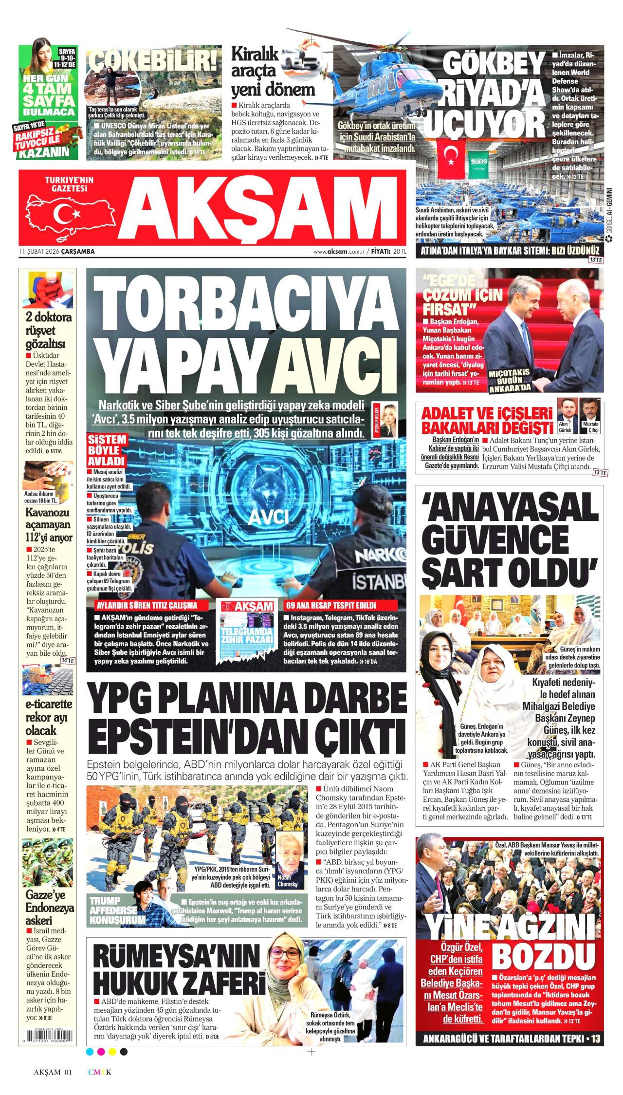 Akşam Gazete Manşeti