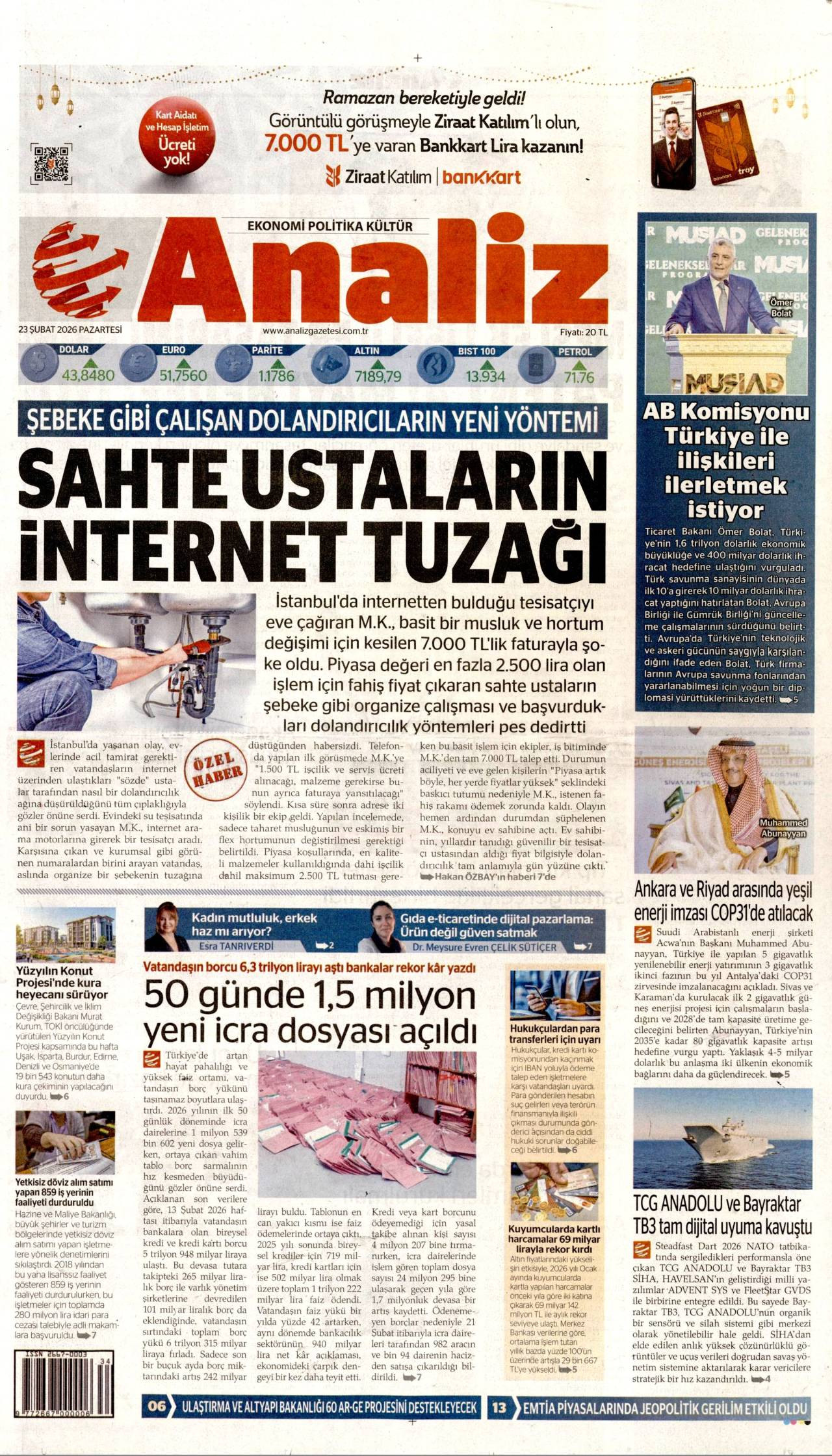 Analiz Gazete Manşeti