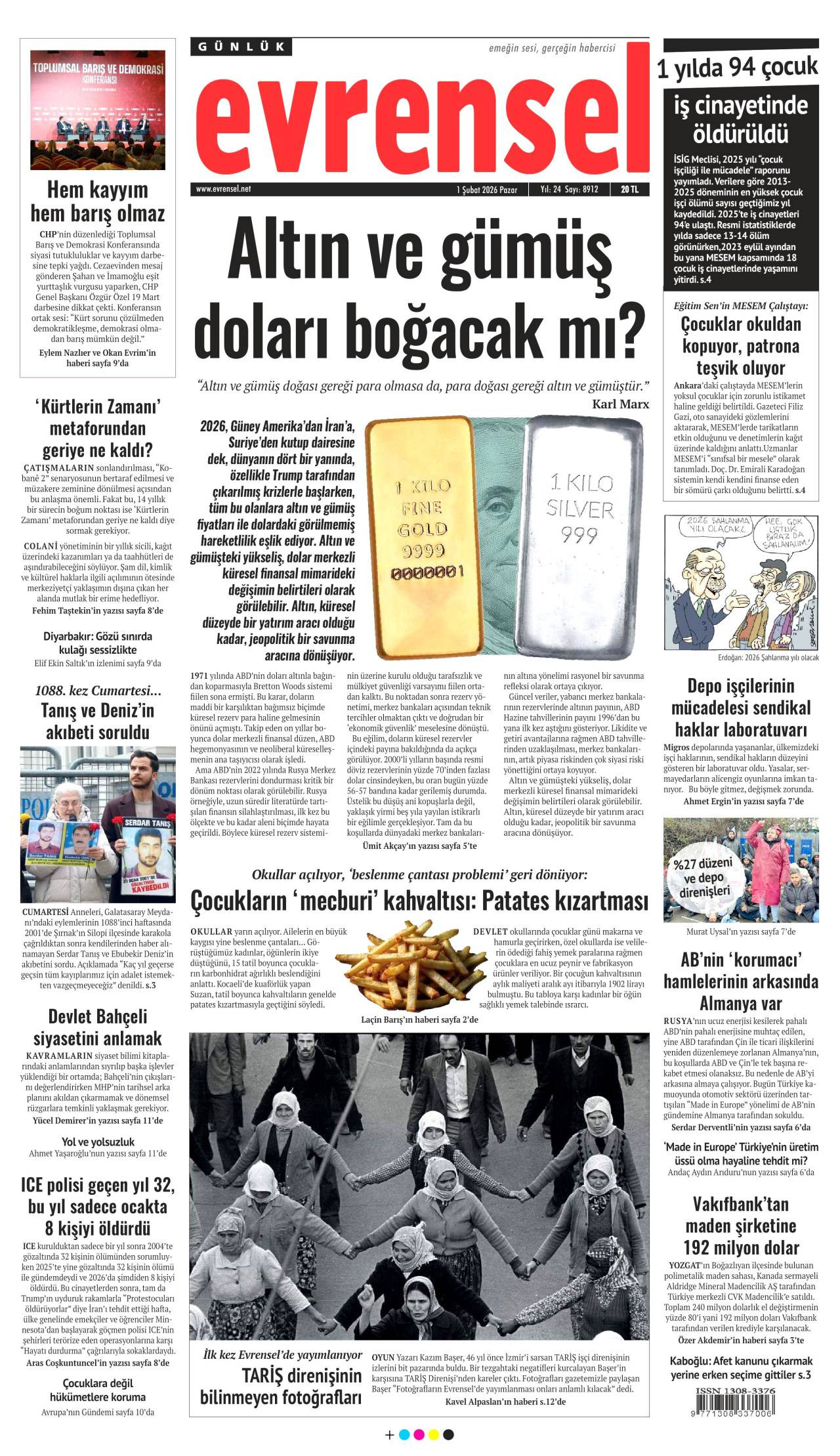 Evrensel Gazete Manşeti