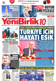 Yeni Birlik Gazete Manşeti