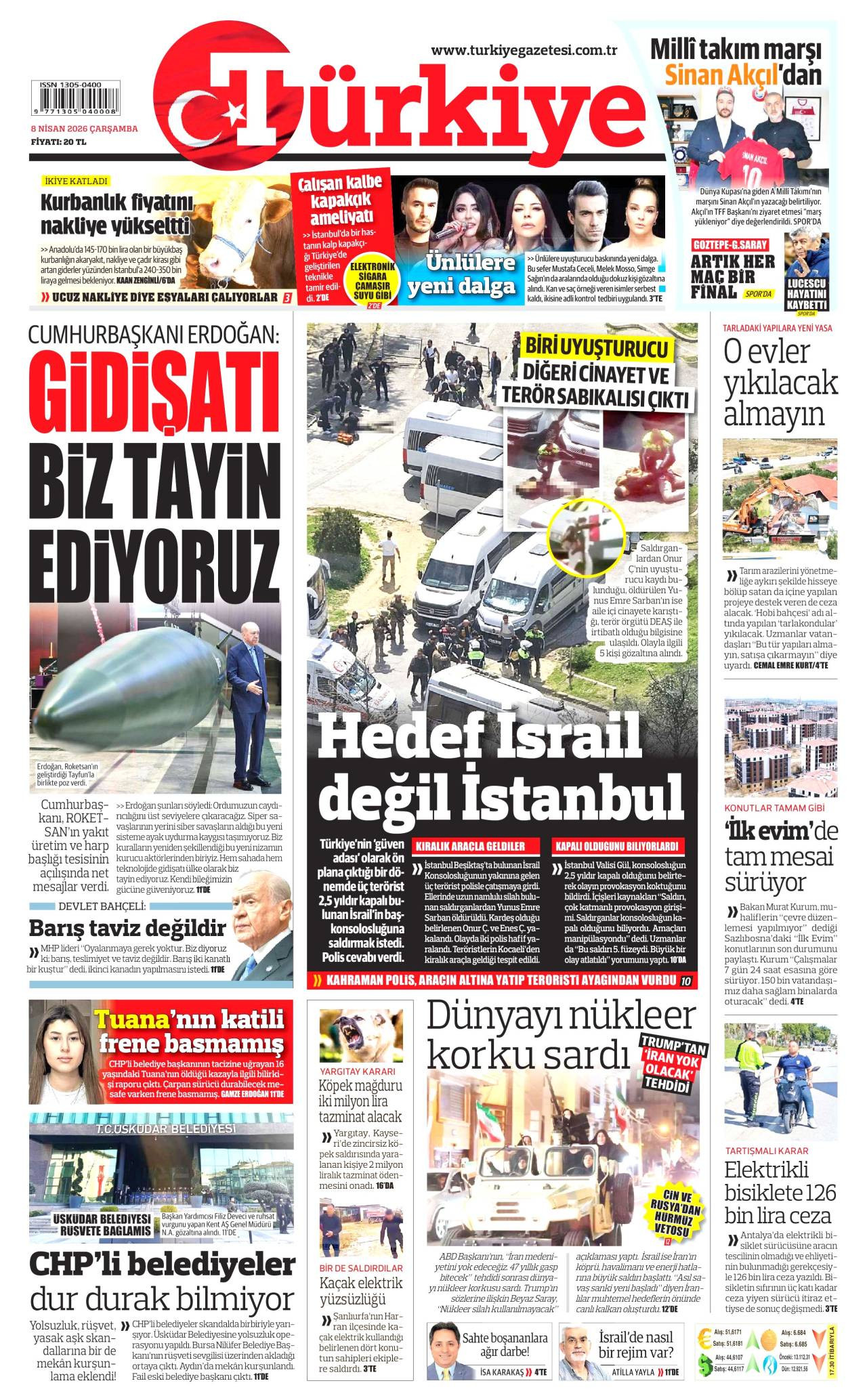Türkiye Gazetesi Gazete Manşeti